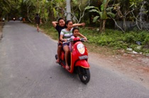 Threesome on Scooter, Nusa Lembongan, Bali, by marcorossimusic
